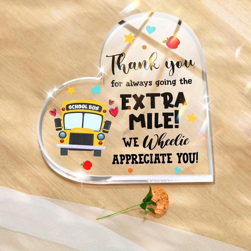 School Bus Driver Acrylic Heart Gift – Appreciation for Men/women. Christmas, Graduation, Birthday Gifts from Kids.