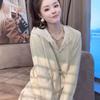 Lace Hooded Women's Knitted Sweaters Korean Loose V-neck Female Knitted Sweater Autumn Fashion Gentle Ladies Hoodie