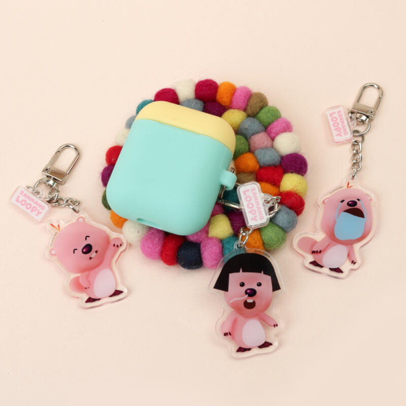 A lovely acrylic keychain with a lovely rupee