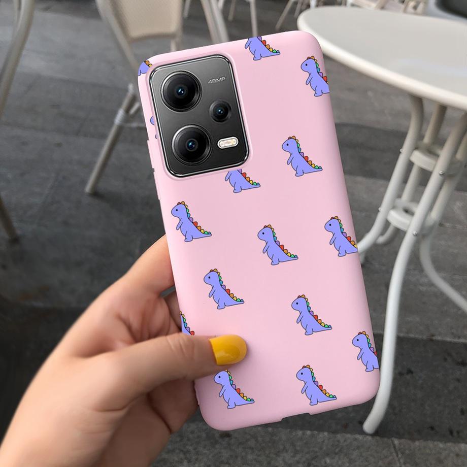 Cartoon Cases For Xiaomi Poco X5 Pro 5G Case PocoX5 5G Cover Soft TPU Matte Shockproof Capas Dragon Cute Cat Astronaur Pattern