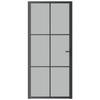 VidaXL Interior Door 93x201.5 Cm Black Frosted Glass and Aluminum 350558