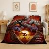 Retro God of War Game Kratos Flannel Blanket Soft Warm Throw Blanket for Bedroom Living Room Bed Travel Camping Picnic Gift