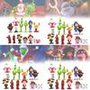 12 Entzückende Grinch-Figuren Weihnachten Thema Grüne Fellcharaktere Sammlerdeko