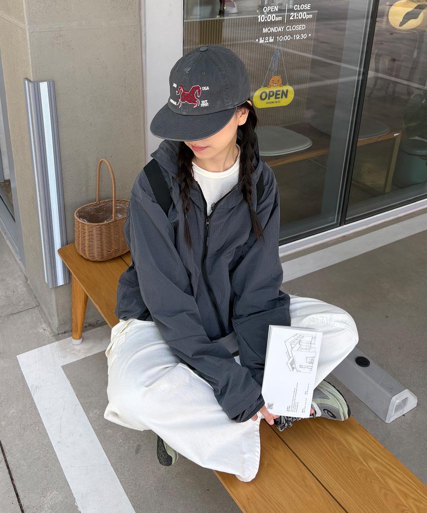 Zplish Curved Hooded Wind Jacket Charcoal