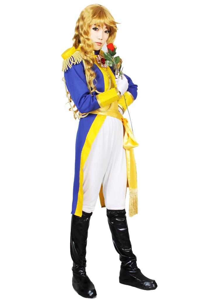 The Rose of Versailles Oscar Military Uniform Captain of the Guard Cosplay Costume [NOOLOR] (L, Blue)