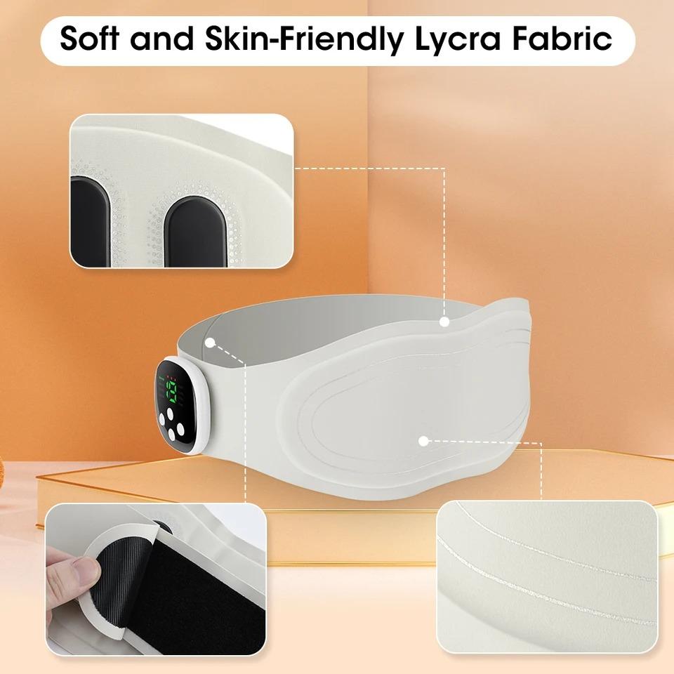 Electric Waist Massager Lower Back Toning Belt for Belly Exercise Vibration Hot Compress Massage Belt Muscle Relax USB Charge