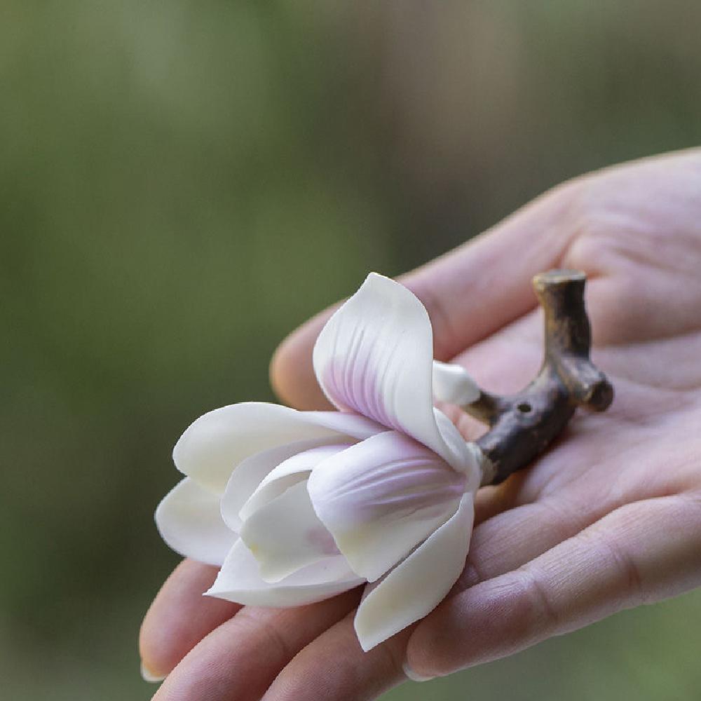 

Подставка для благовоний в виде палочки магнолии из керамики, сделанная вручную, элегантный держатель для благовоний для украшения дома