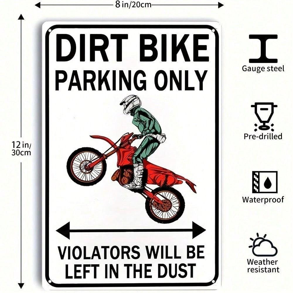 Vintage Metal Sign Motorcycle Parking 20x30 cm Waterproof Garage & Man Cave Decor