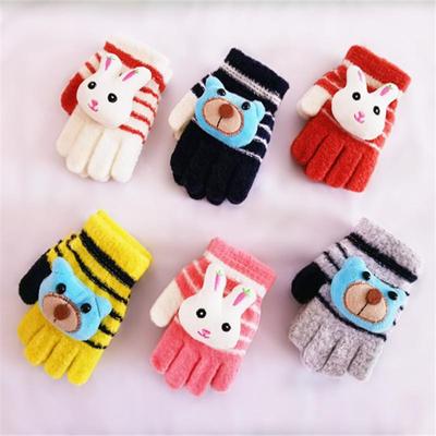 Kinder Winter Gestrickte Vollfinger Handschuhe Baby Warme Cartoon Wollhandschuhe Männliche und Weibliche Studenten Schreibhandschuhe