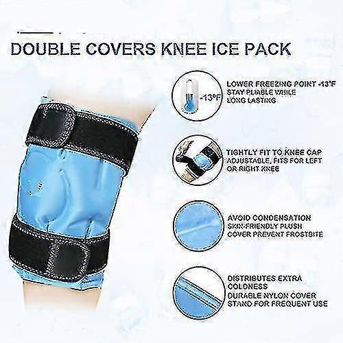 Ice Pack For Knee Pain Relief, Reusable Gel Ice Wrap For Leg Injuries, Swelling, Knee Replacement Surgery, Cold Compress Therapy Tw