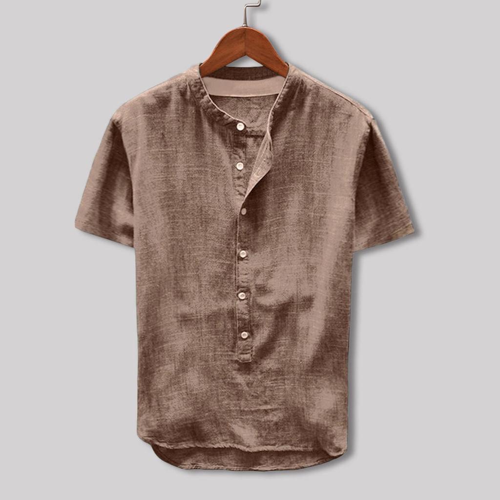 Designer Spring Summer Men's Casual Printed Long Sleeve Shirts Loose Stand Collar Shirts