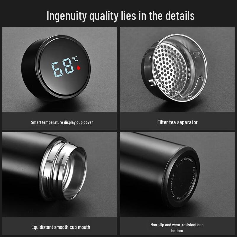 Smart Temperature Display Thermos with Tea Infuser