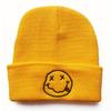 1pc Fashionable Ear Protection Windproof Knit Beanie Hat with Smile Pattern for Men and Women Ideal Choice for Gifts