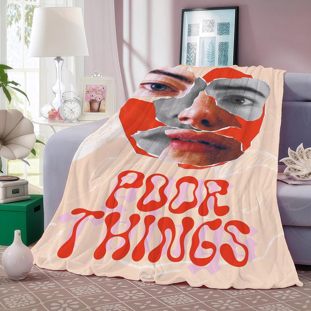 Fiction Romantic Movies Poor Things Blanket Warm And Soft Suitable For Bedroom Living Room Sofa Bed Office Travel Camping