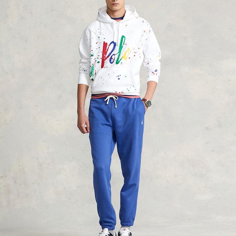 Polo Ralph Lauren SS22 Solid Color Lace-Up Sports Pants Men Pants Blue RL14534-400