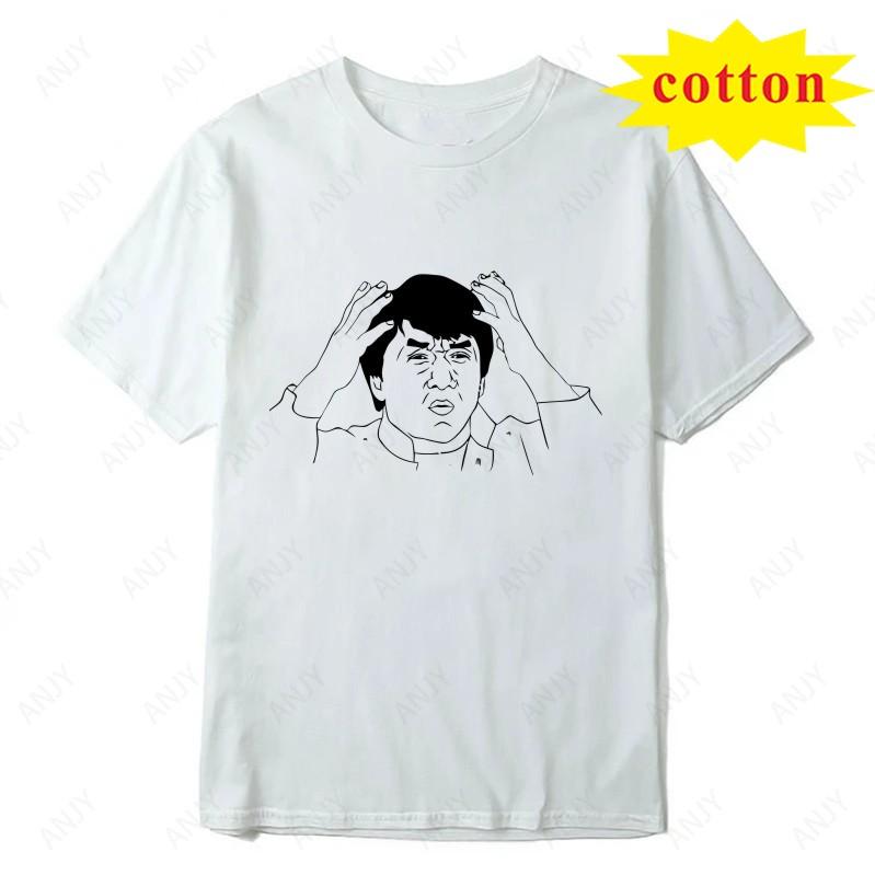 Classic Hong Kong Drunken Fist Martial Arts Action Printed Tshirt American Retro Street Round Neck Versatile Top