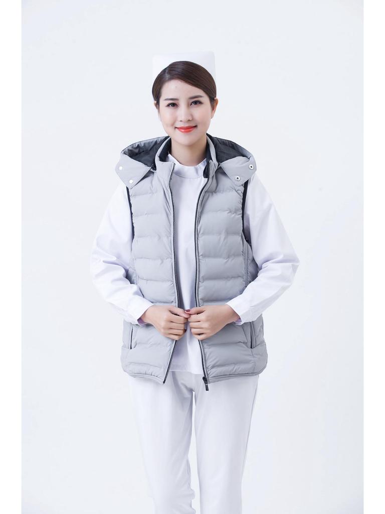 Women's Long Cotton-Padded Emergency Vest for Medical Staff