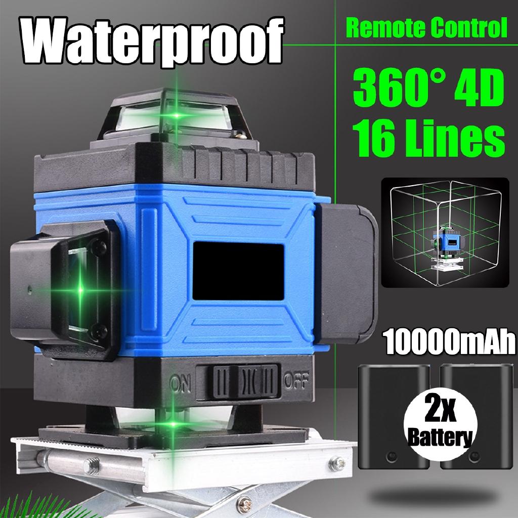 4D 16 Lines Laser Level Green Laser Self-Leveling 360 Horizontal And Vertical Cross Super Powerful Green Beam Level Level