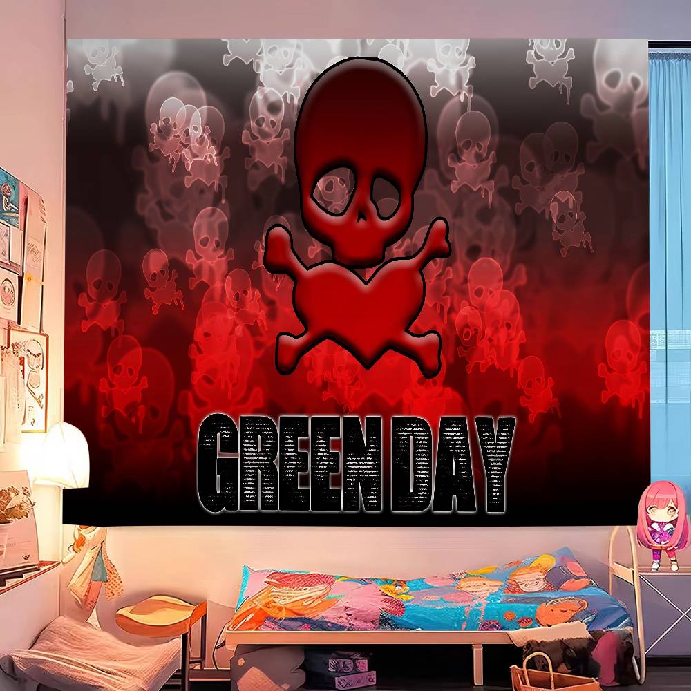 Green Day Muzyka Zespół Rockowy Wykres Gobelin Dekoracja Domu Hippie Bohemian Dekoracja Wróżbiarstwo Wiszący na Ścianę Wystrój Domu