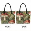  Forest Mushroom Print Tote Bag Casual Large Capacity Shopping Handbag for Daily Use