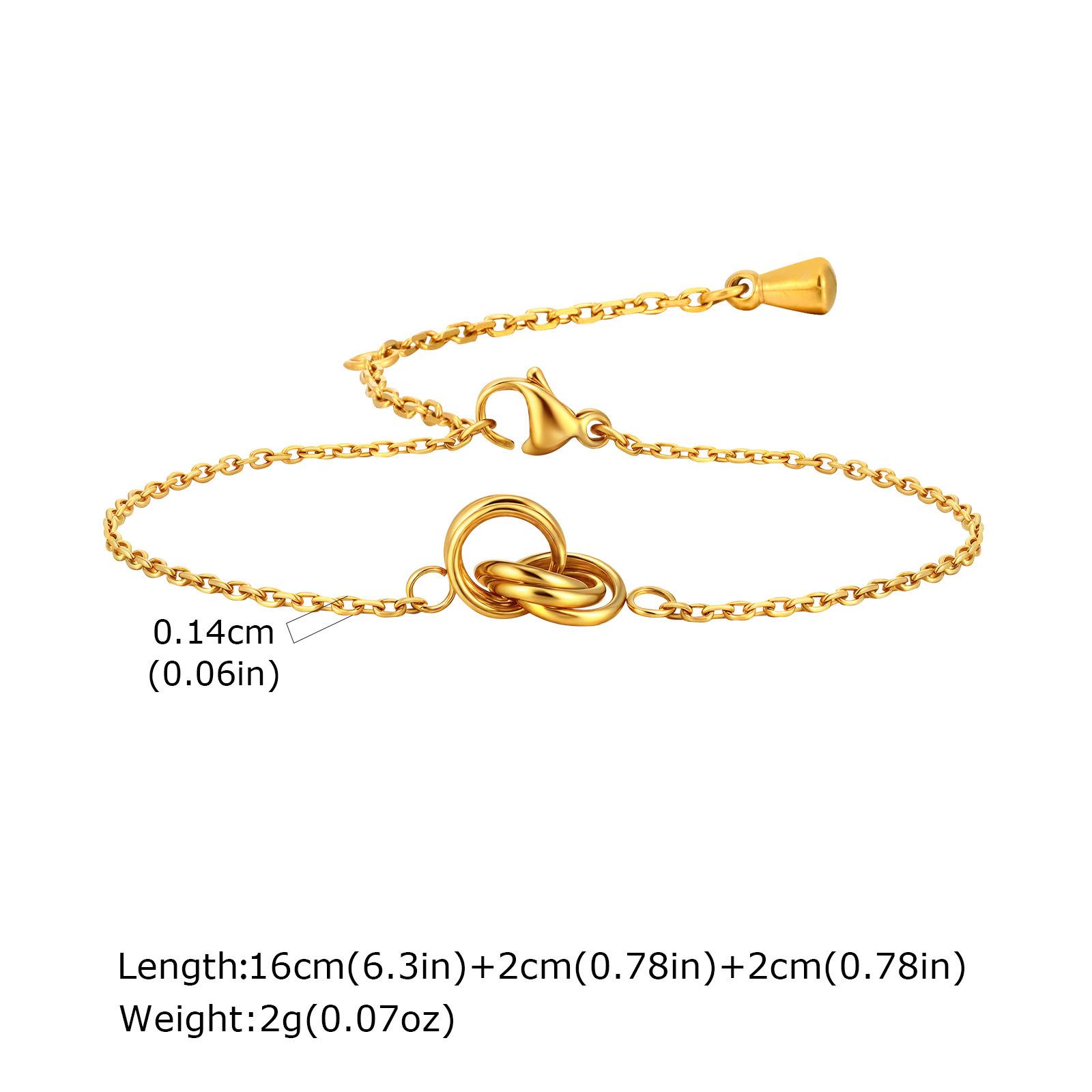 Jewelry Stainless Steel Batch Corner Cross Chain Interlocking Gold Bracelet 2433