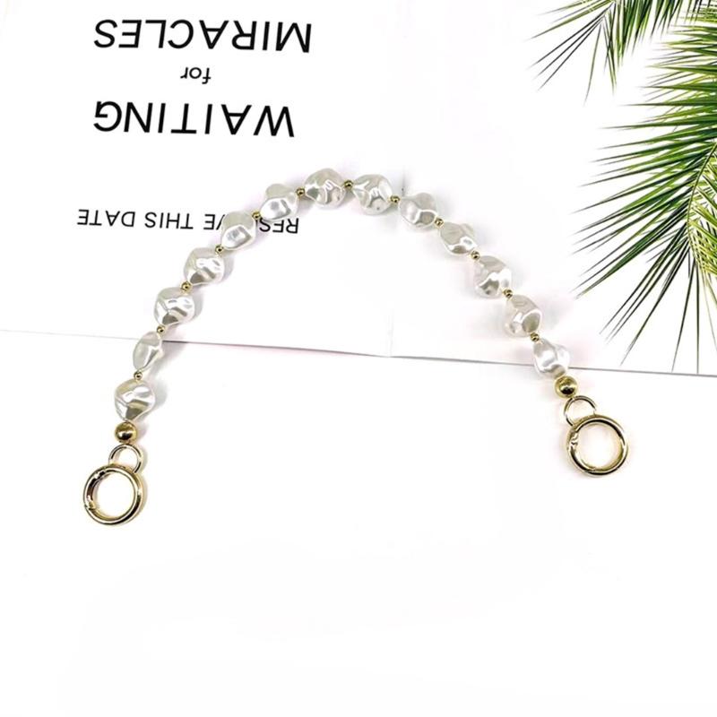 Bag Strap Extender Short Imitation Pearl Purse Chain Strap Replacement for Shoulder Crossbody Bag