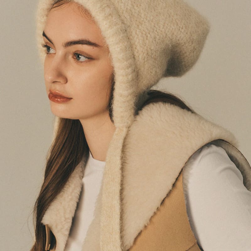 

Marchen Chunky strap beanie_4color light grey