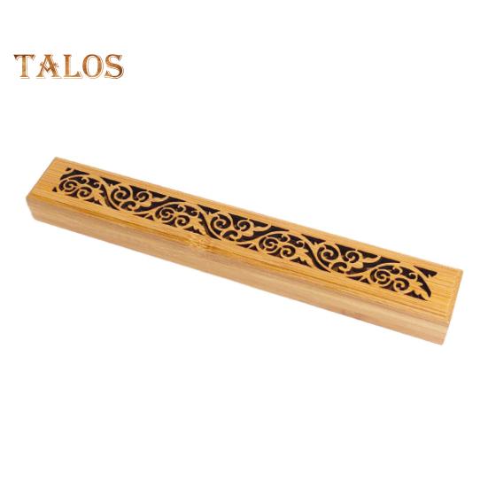 

Бамбуковая шкатулка для благовоний в стиле ретро, резная подставка для благовоний, улавливатель пепла для медитации, сна, снятия стресса, декор для чайной комнаты L