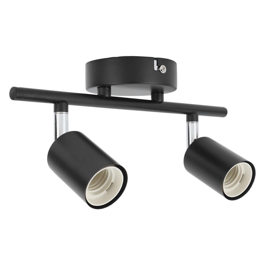 Flush Mount Ceiling Track Light Holder 2 Light Rotating Adjustable Lampholder for E27 Bulb LED Bulbs