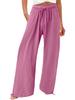 Bohemian Solid Color Drawstring Beach Pants - New Loose Casual Trousers