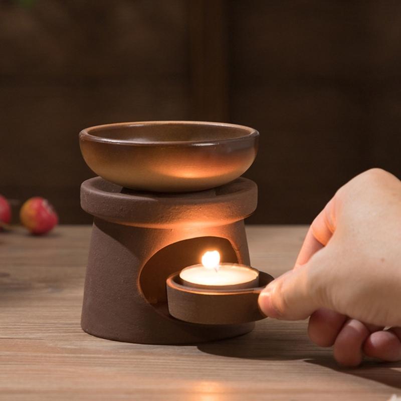 Essential Oil Burners Ceramics Wax Melter Aromas Diffuser and Tealight Candle Holder Set for Home Bedroom Decors