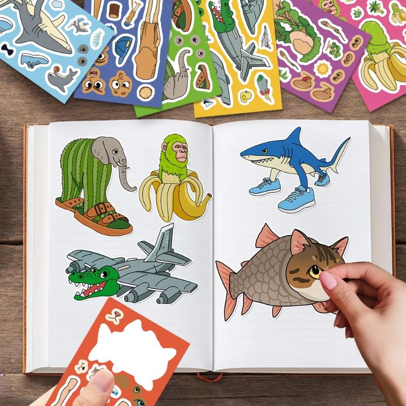 1-6 set Sticker Italiani Brainrot Tung Tung Sahur Telalaero Telala Squalo Sticker Divertenti Fai una Faccia Gioco Interattivo Regalo di Compleanno
