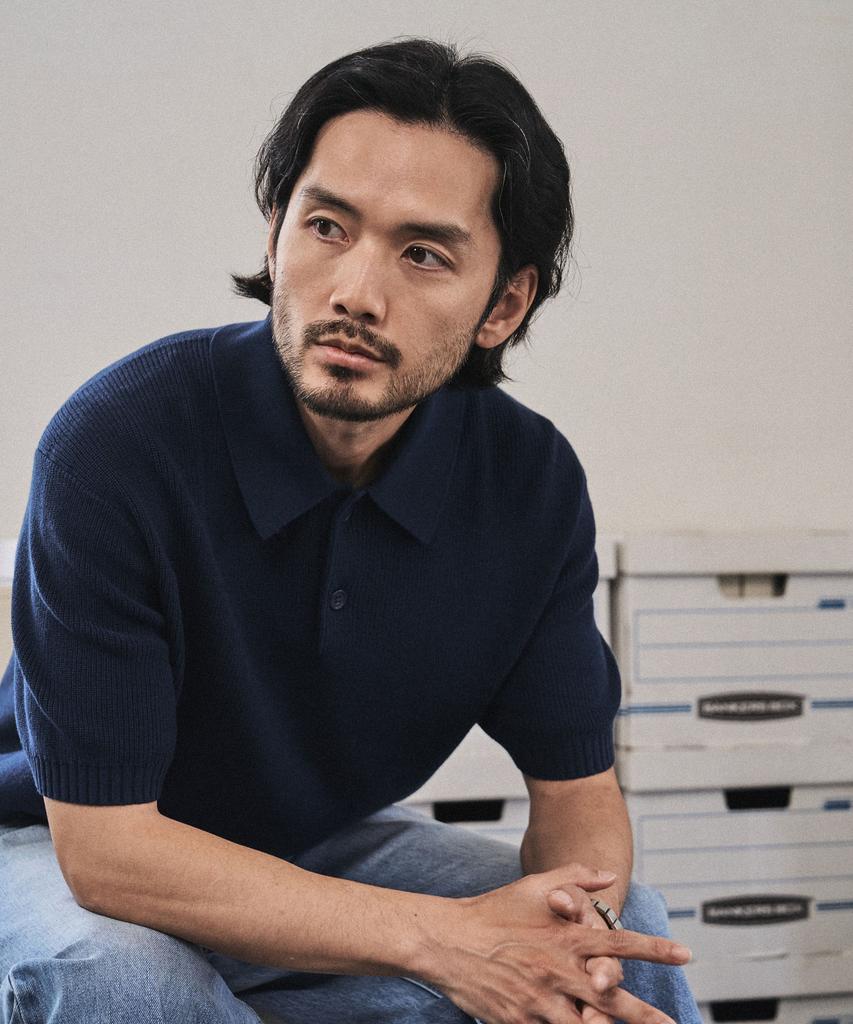 MANNERGRAM Textured 100% Cotton Polo Short Sleeve Knit - 4 Colors