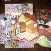 Detective Series Landscape Flat Stickers European Style Miniature Scene DIY Decompression Sticker