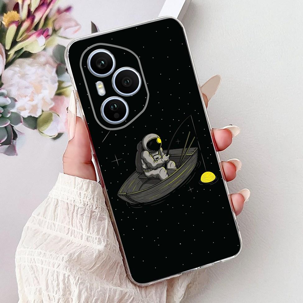 Clear For Honor 400 Pro Case DNP-NX9 Cute Cartoon Cat Fashion Flower Funny Painted Soft Bumper For Honor 400Pro Back Cover Funda