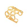 Retro Geometric Hollow Round Stainless Steel Ring for Women - 18K Gold-Plated Titanium Steel Accessory