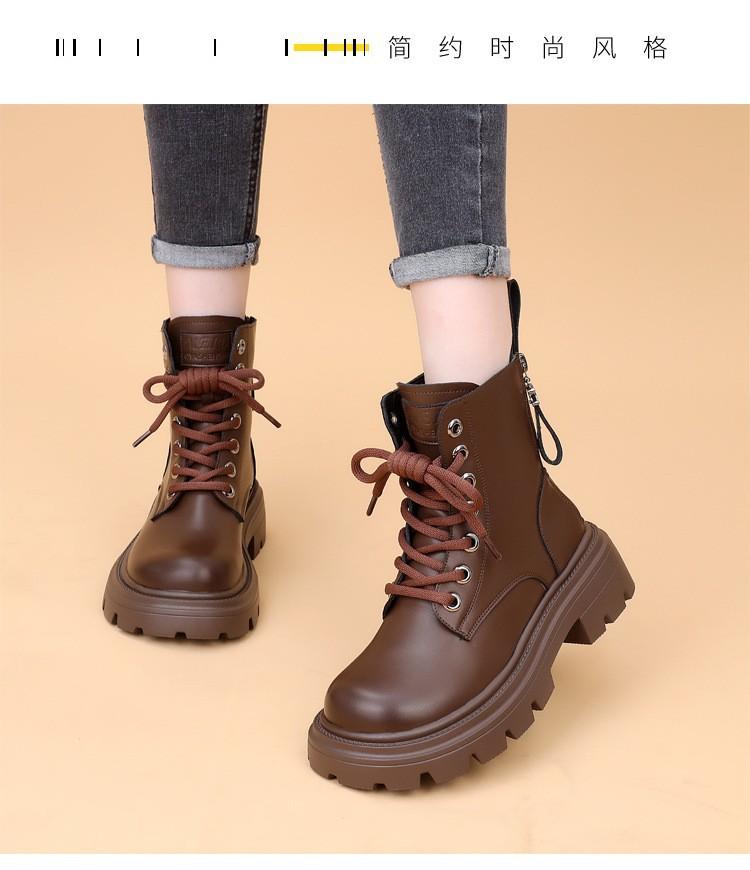 Short boots British style 2026 autumn and winter new popular thick soled short boots for women
