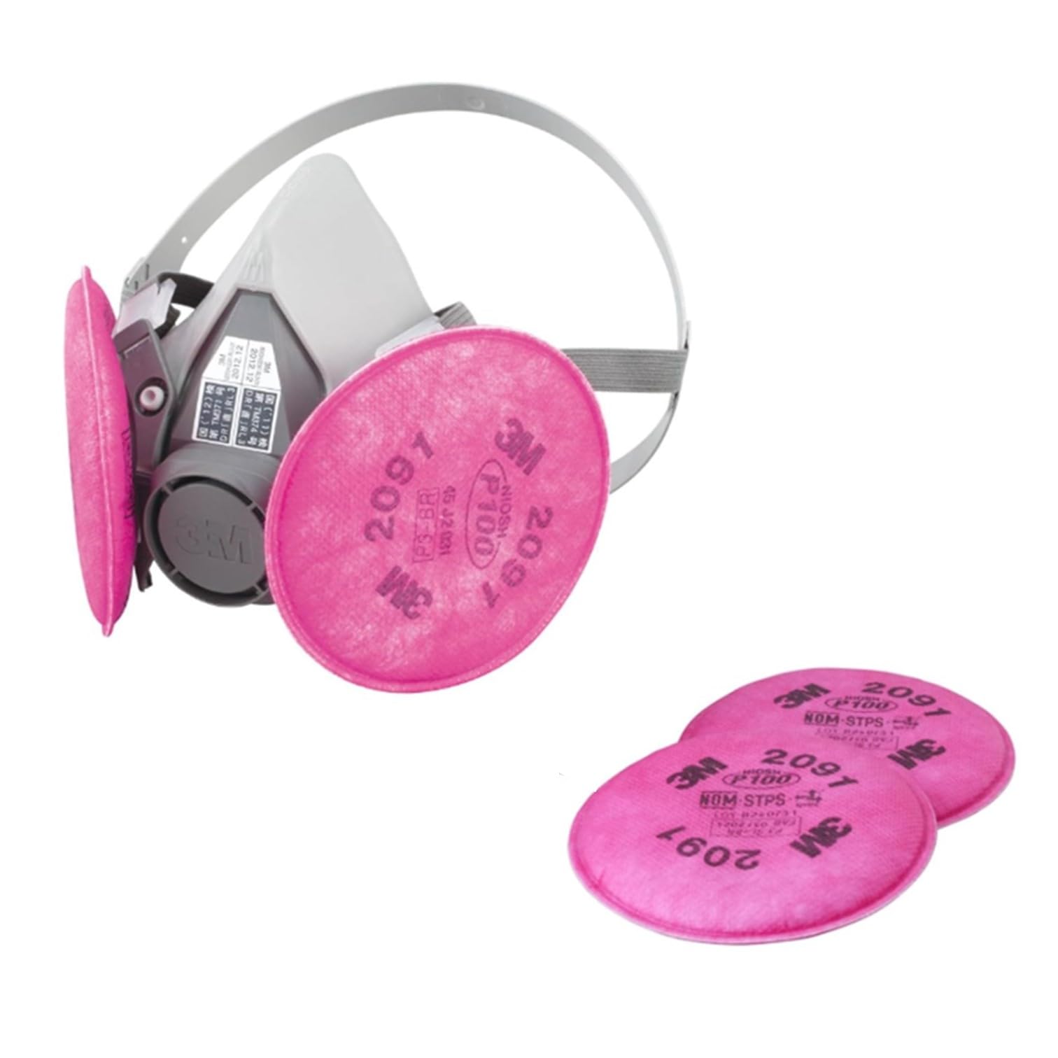 

Set with 1 replacement filter for asbestos replaceable dust mask Medium [3M] work, 6000/2091-RL3 рожевий