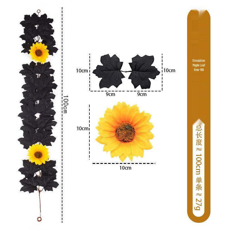 1m Autumn Maple Leaf Rattan Wall Hanging Decoration