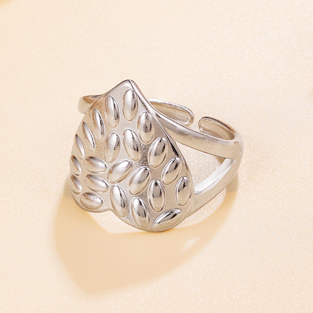 Cross-Border Fashion Versatile Irregular Heart Stainless Steel Women s Ring