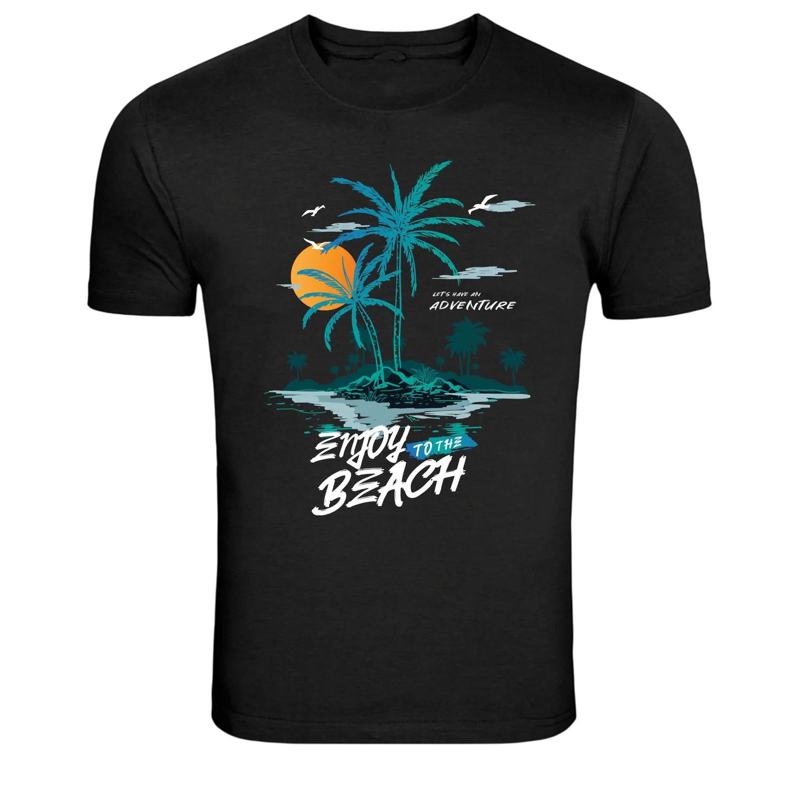 Enjoy The Beach Tropical Island Graphic T-Shirt S