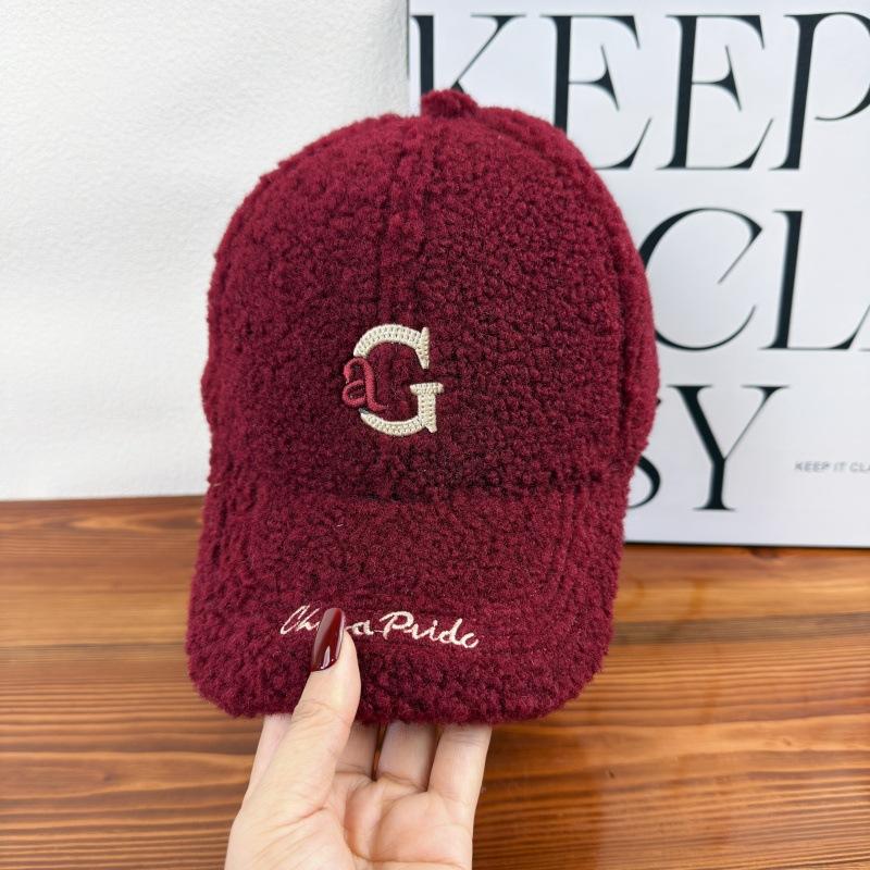 Autumn and winter new lamb wool thickened thermal baseball cap children's casual letters fashion versatile cap men