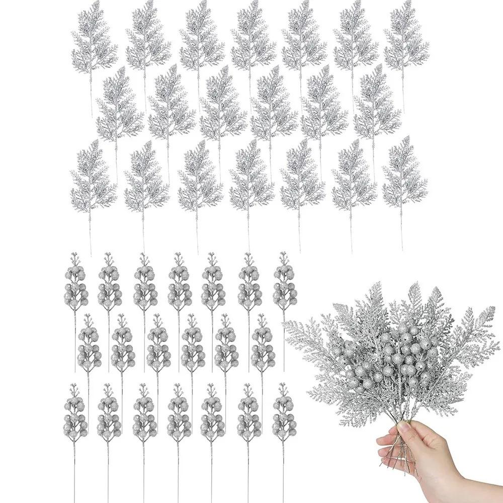 10Pcs Artificial Berry Bouquet Christmas Decoration Xmas Tree Pendant Ornament for Home Room Decor New Year 2026 Gifts Accessory