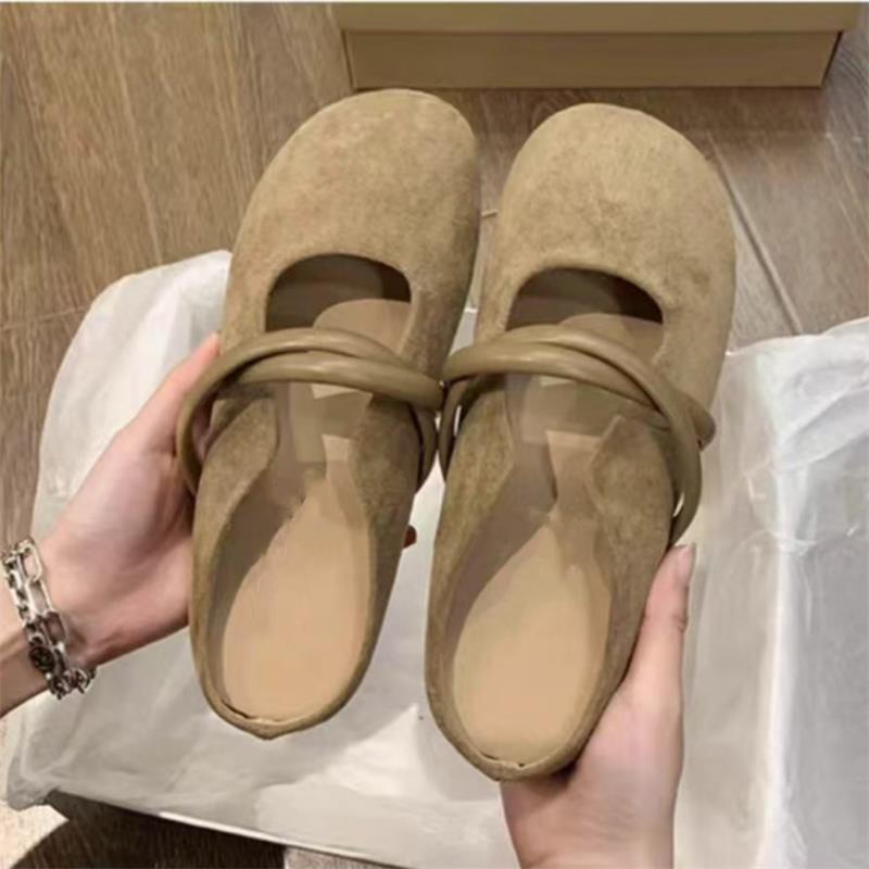 

Women s shoes step on shit feeling bag head half slippers women s summer wear Muller sandals casual one pedal to work Doudou Birkenstocks 40 хаки