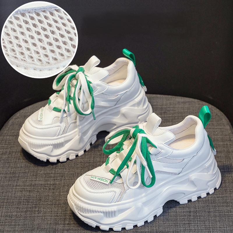 New Autumn Womens Genuine Leather Casual Shoes Leisure Flat Skateboard Shoes Fashion Summer Increase Sneakers Zapatos De Mujer