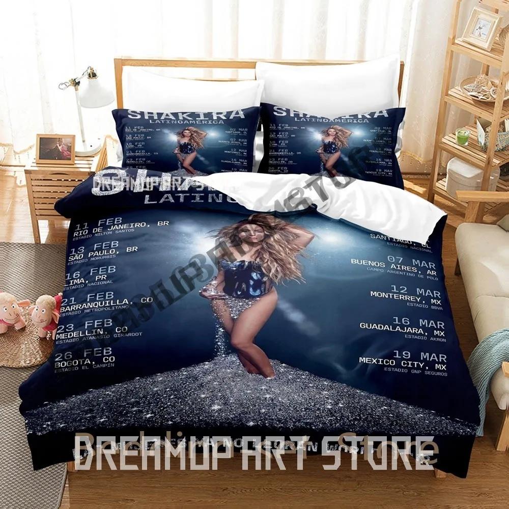 3D Baskı Shakira Şarkıcı Nevresim Takımı Tek İkiz Tam Kraliçe Kral Boyut Yatak Takımı Yetişkin Çocuk Yatak Odası Yorgan Kılıfı Takımları Çarşaf