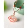 New Chinese Style Light Luxury Natural Jade Agate Ruyi Lock Pendant Necklace For Women