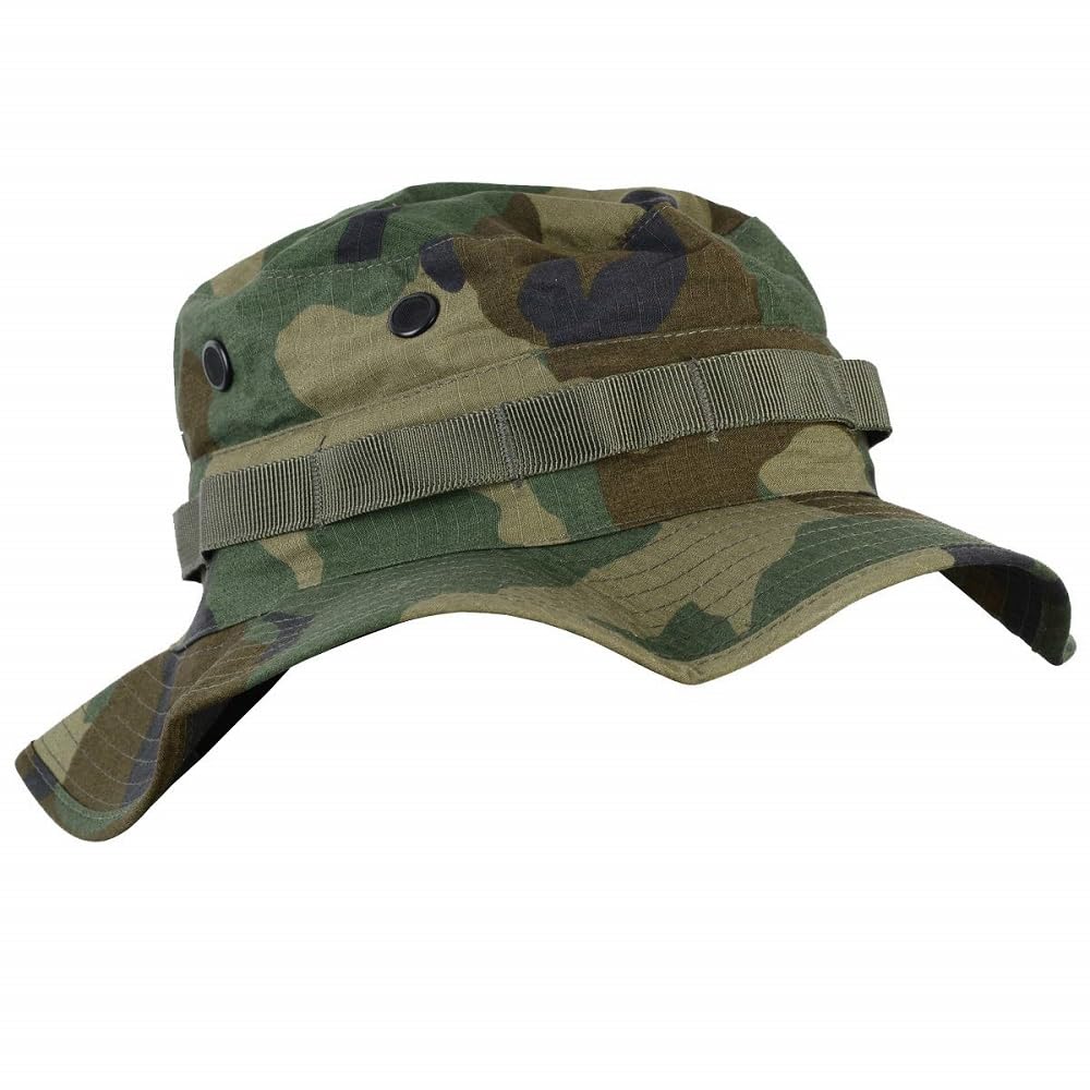 British Military Short Brim Boonie Hat with Size 3XL MIL-TEC Shade, R/S Woodland, Japan,