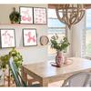 ULEGIE Coquette Pink Bow Preppy Wall Art Decor Set of 4, Coquette Room Decor, Cherry Balloon Dog Preppy Room Decor, Girly Pink Posters Prints for