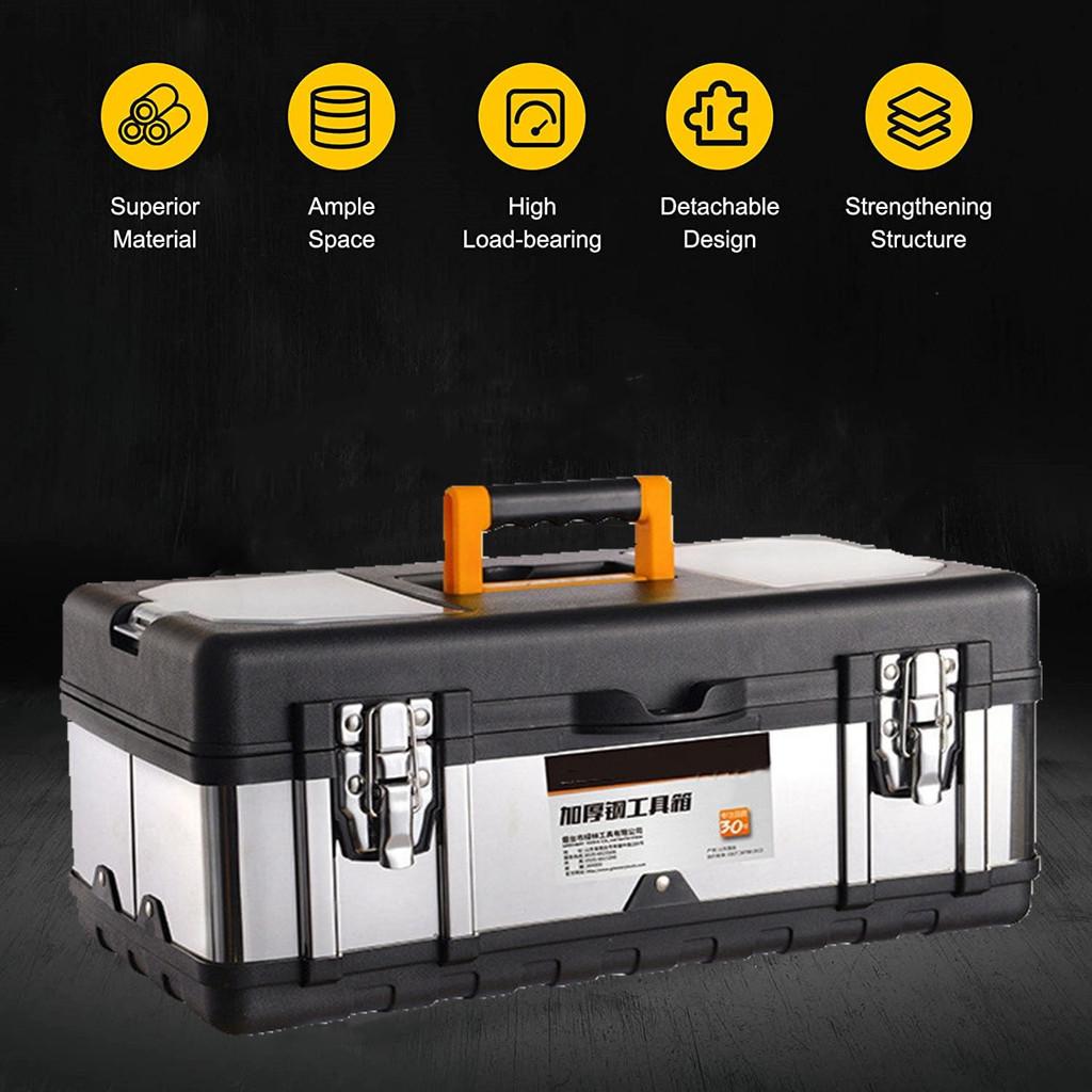 14/17/20 Inch New Double Layer Tools Storage Box with Handle Multifunctional Tool Multiple Specifications Portable Toolbox  Organizer
